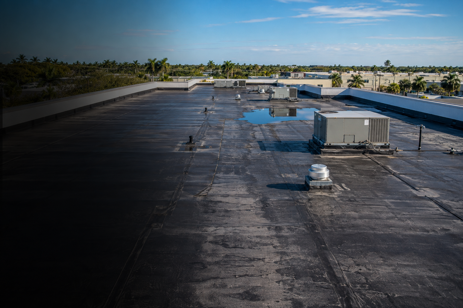 Commercial flat roof photographed from above